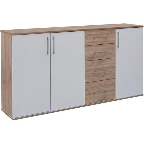 Aparador moderno de melamina: 3 Puertas 4 Cajones