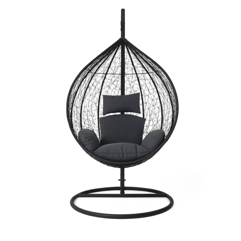 Silla Colgante Jardín con Soporte 195x105x85 cm Resistente y Cómoda Negro o Blanco