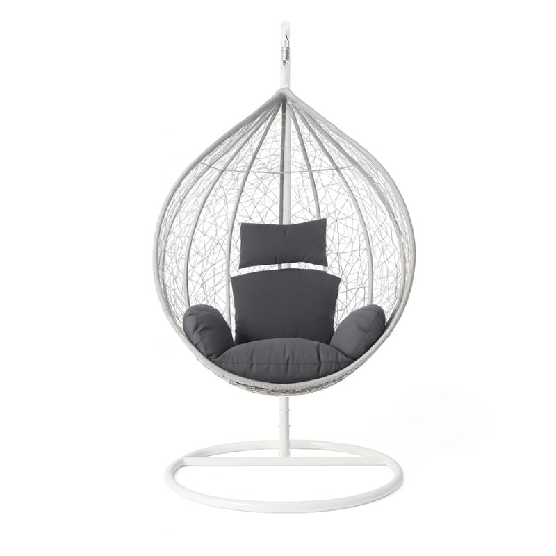 Silla Colgante Jardín con Soporte 195x105x85 cm Resistente y Cómoda Negro o Blanco