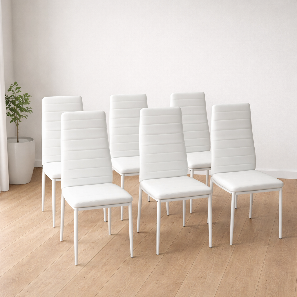 Conjunto 6 Sillas Acolchadas de Comedor Polipiel