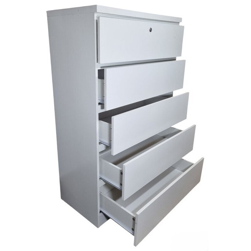 Sinfonier 5 cajones con cerradura blanco