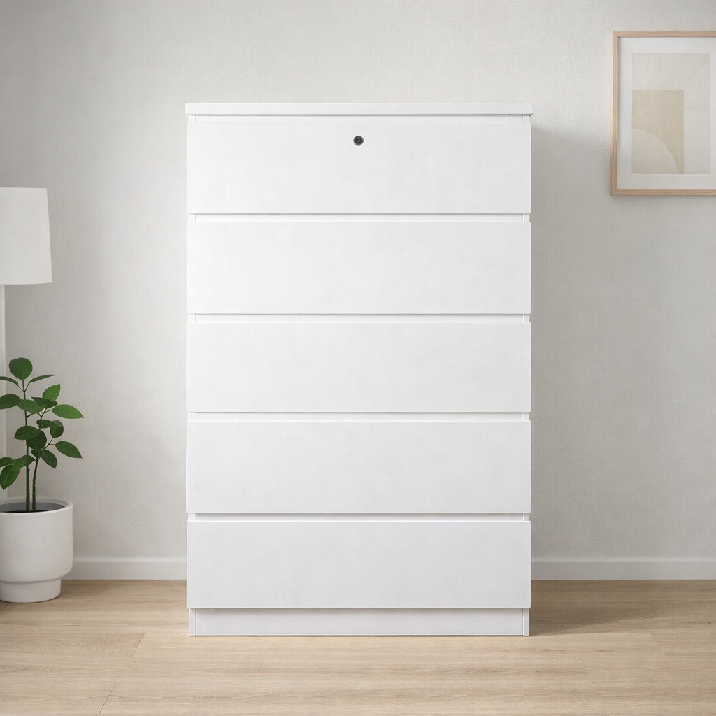 Sinfonier 5 cajones con cerradura blanco