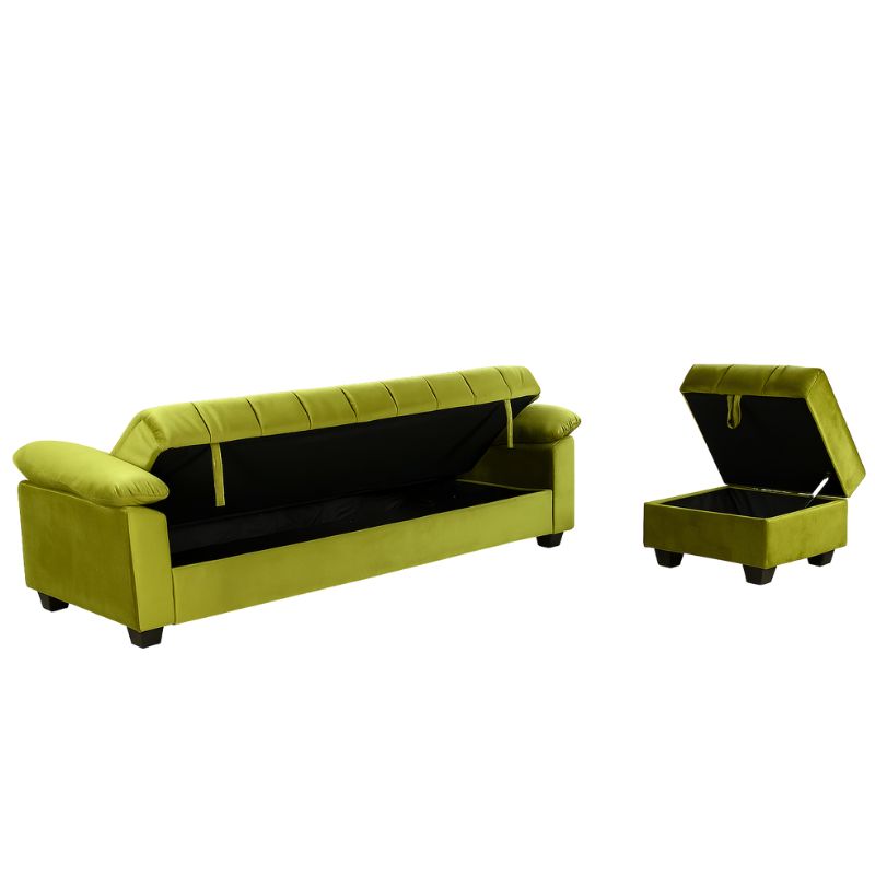 Sofá Cama con Arcón Clic Clac 210 cm + Puff