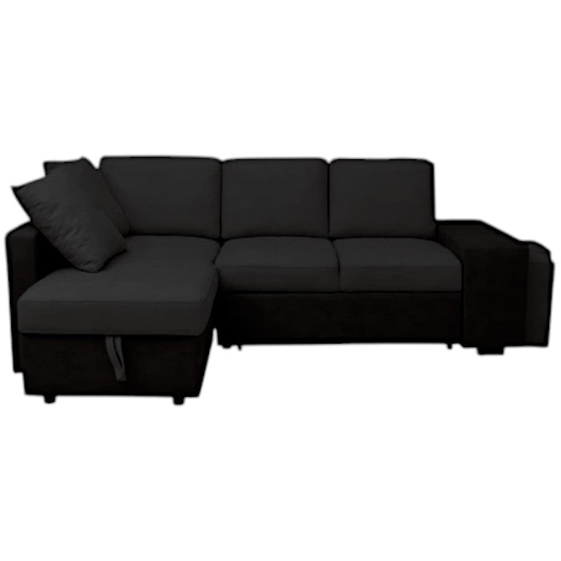 Sofá cama chaise longue arcón con puffs