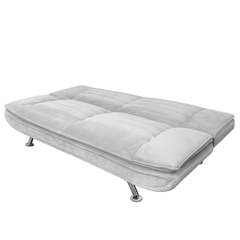 Sofá cama clic clac terciopelo Gris 181×88×85 cm
