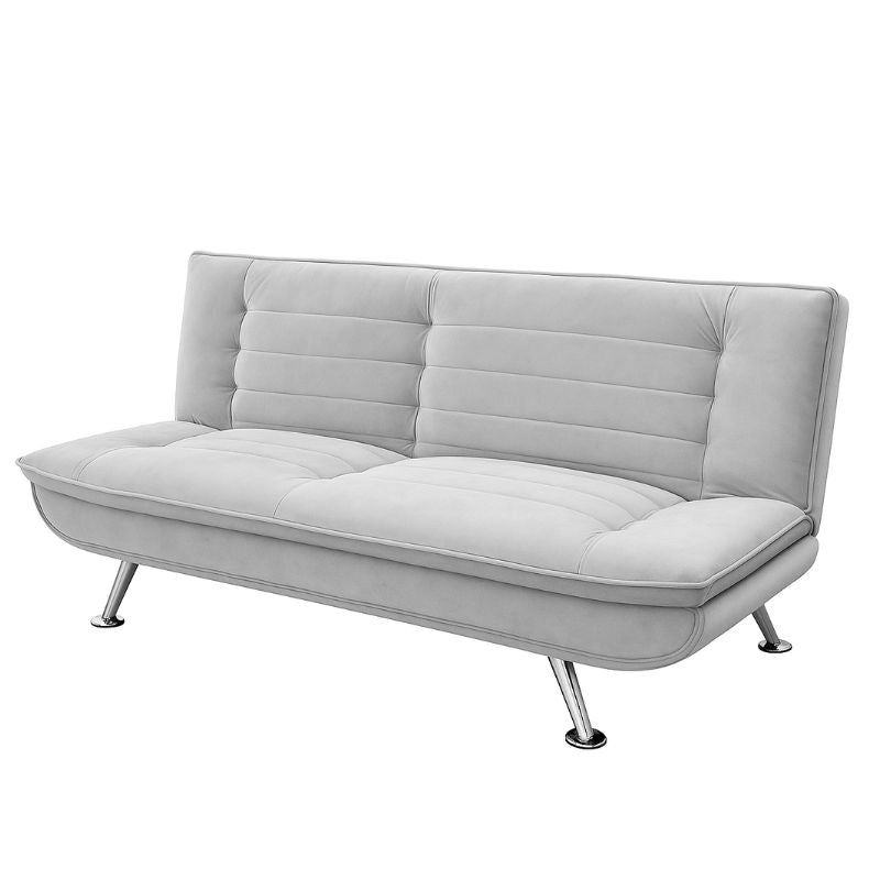 Sofá cama clic clac terciopelo Gris 181×88×85 cm