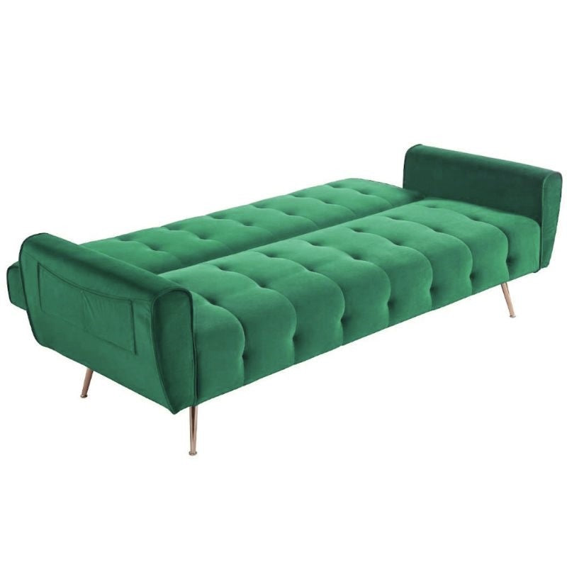 Sofá Cama Terciopelo Clic Clac 210 cm con Patas Doradas