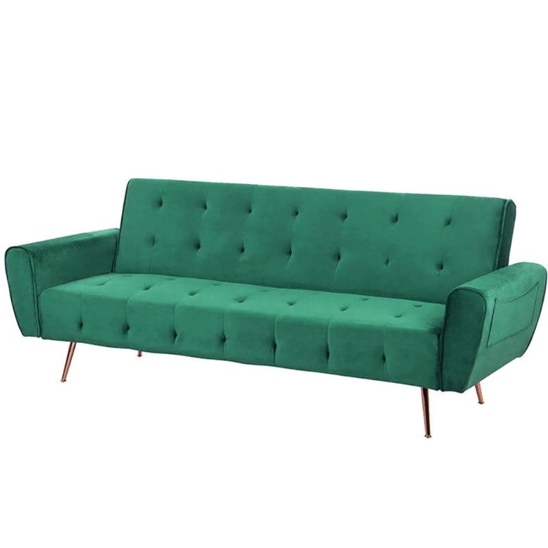 Sofá Cama Terciopelo Clic Clac 210 cm con Patas Doradas