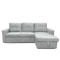 Sofá chaise longue cama deslizante 210x80x135 cm gris